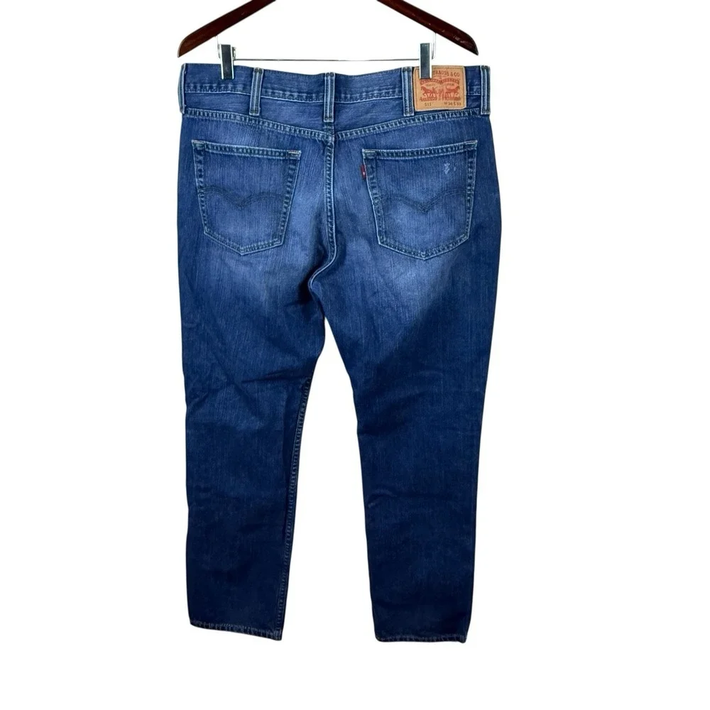 Levi Strauss 511 Mens Denim Jeans 38x32 Levi's 38 x 32‎ Straight leg Distressed